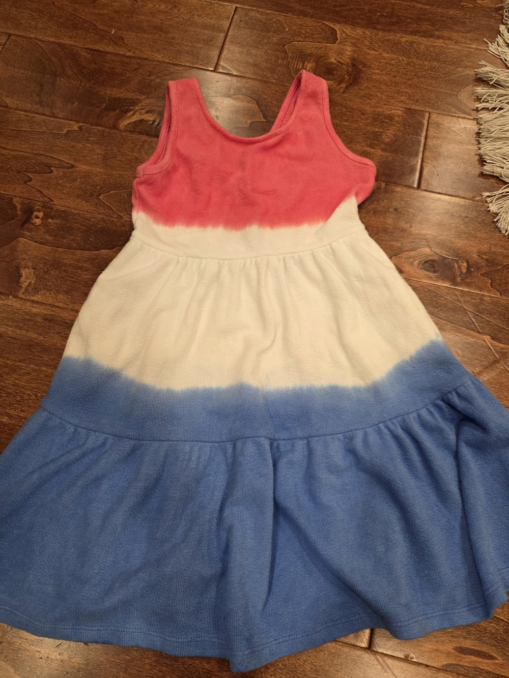 Cat & Jack Girls 4th of July Tie-Dye Terry Dress Sz Medium (8) Like New
